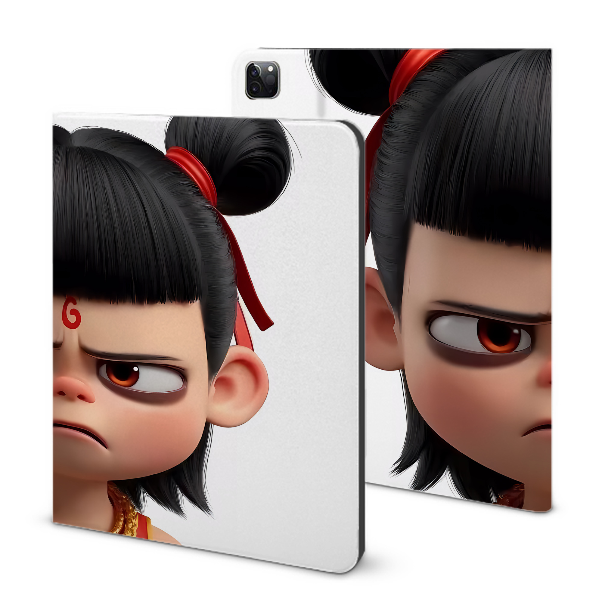 （画像用） Ne Zha 2 ナタ 魔童の大暴れ IPad ケース ブック型 PUレザー TPU 耐衝撃 軽量 薄型 ペン収納なし 全面保護 IPad 各モデル対応
